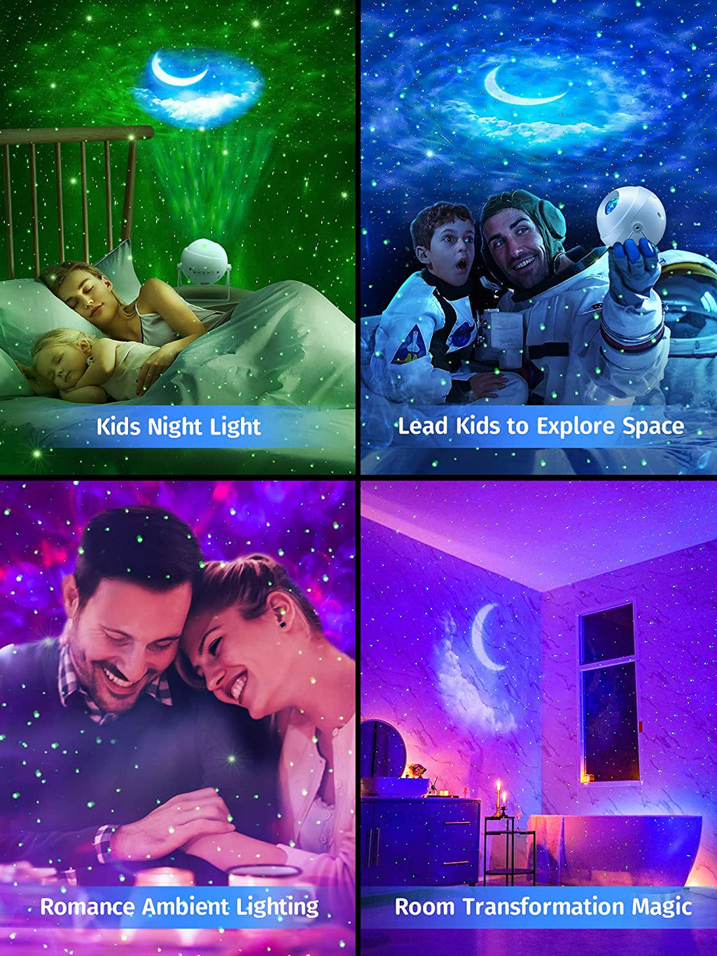 Galaxy Projector Starlight Projector Moon Projector, 48 Light Modes+Rotating Star Projector Galaxy Lights for Bedroom, Bluetooth Music Night Sky Light Projector,Sart Projector for Kids Gifts